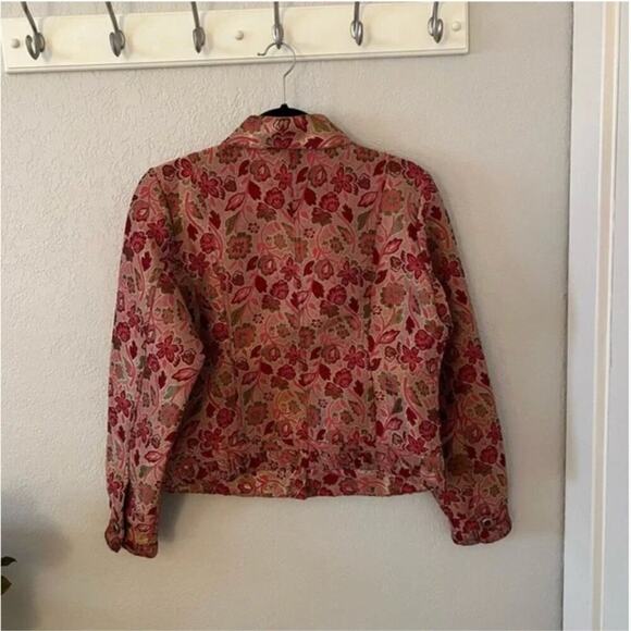 Vintage Carrie Allen Floral Jacquard Jacket - Picture 6 of 6